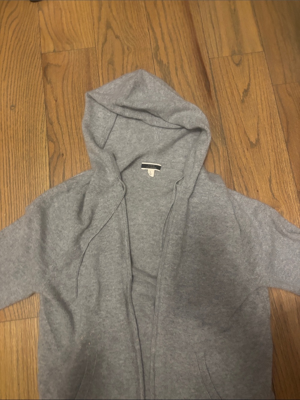 J. Crew Gray Cashmere Hooded Sweater